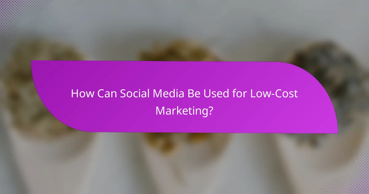 How Can Social Media Be Used for Low-Cost Marketing?