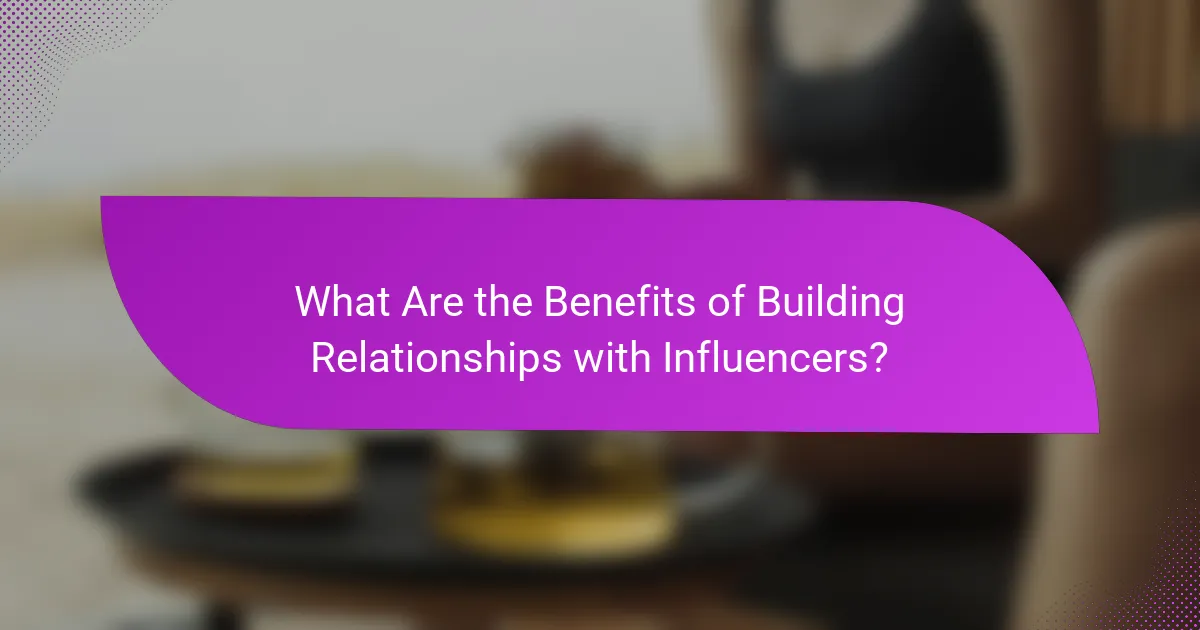 What Are the Benefits of Building Relationships with Influencers?