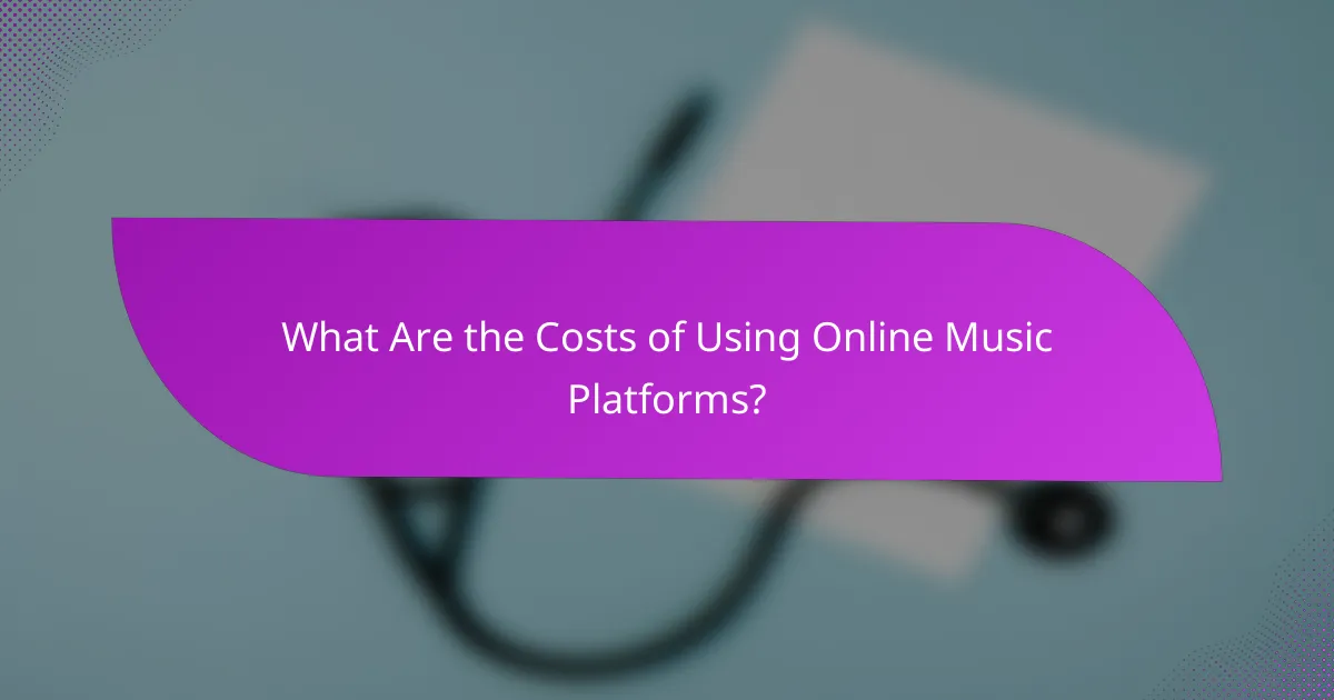 What Are the Costs of Using Online Music Platforms?