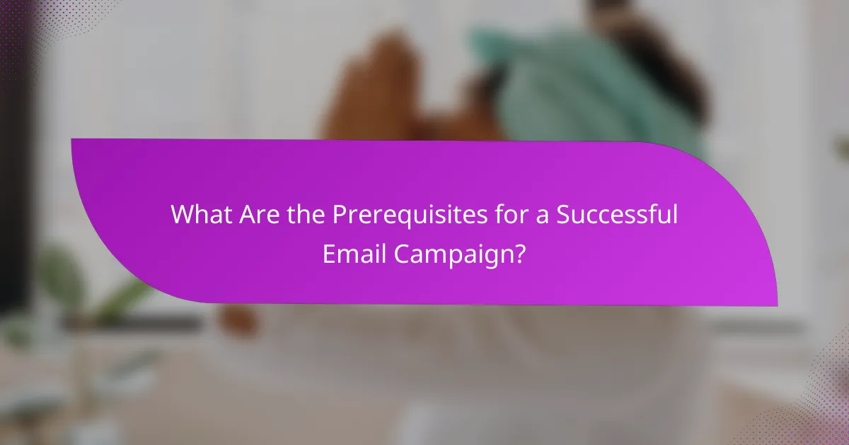 What Are the Prerequisites for a Successful Email Campaign?