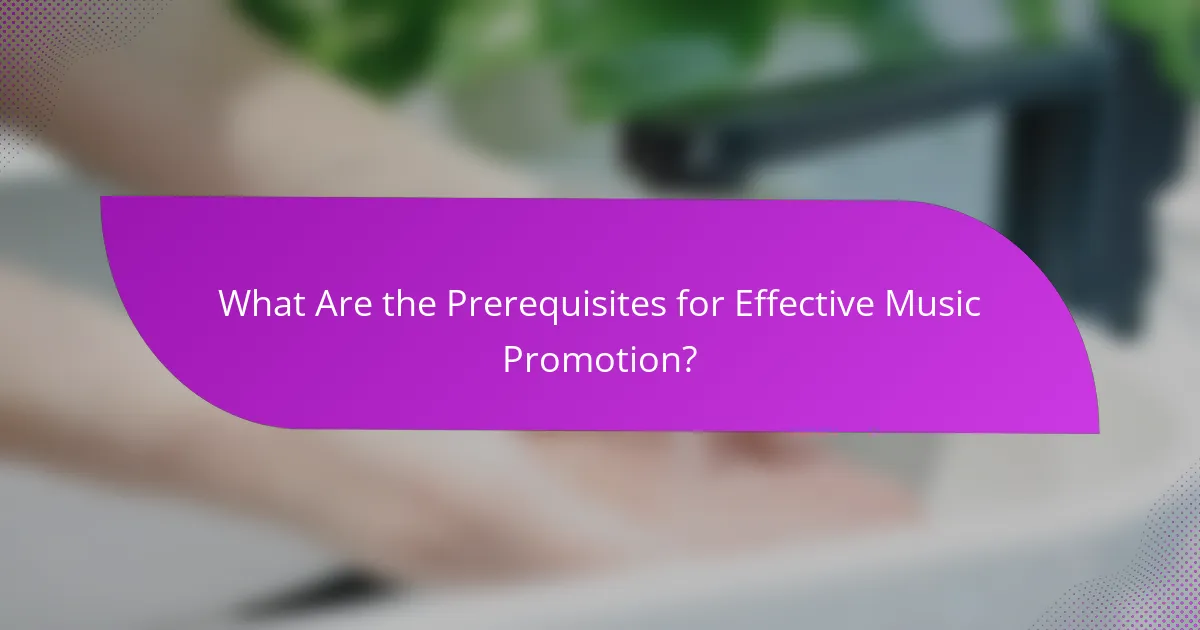What Are the Prerequisites for Effective Music Promotion?