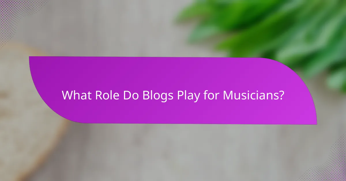 What Role Do Blogs Play for Musicians?
