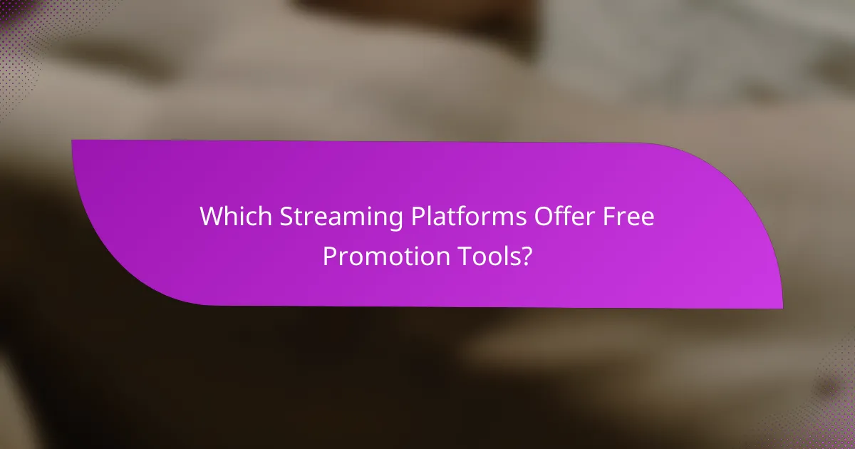 Which Streaming Platforms Offer Free Promotion Tools?